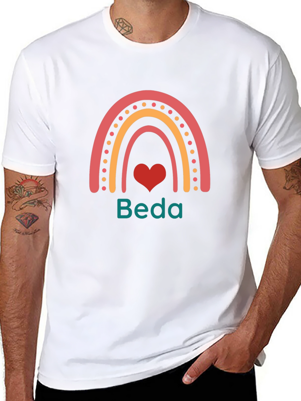 Rainbow Heart Personalized T-Shirt