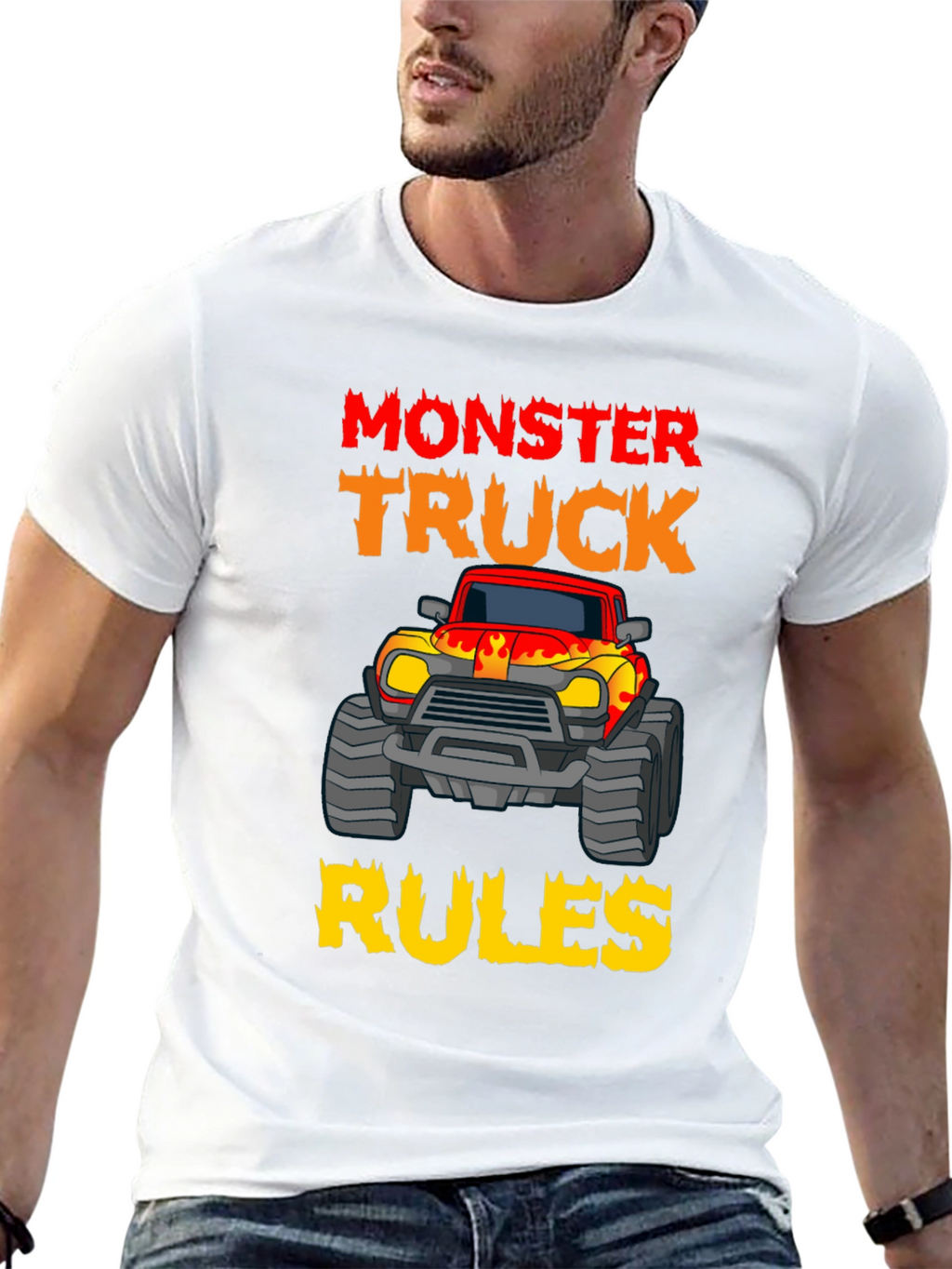 Monster Truck Rules T-Shirt Black Cotton