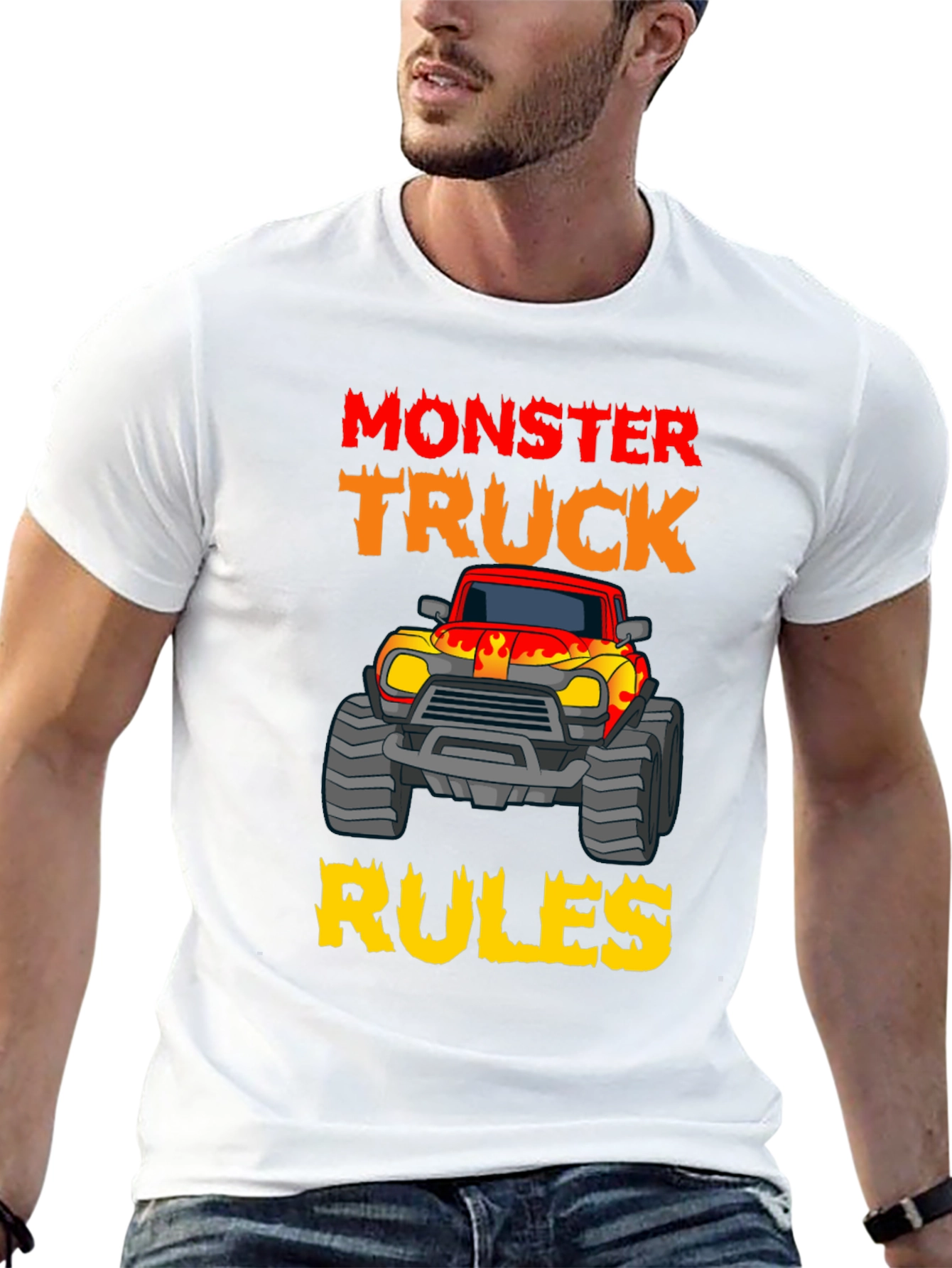 Monster Truck Rules T-Shirt Black Cotton