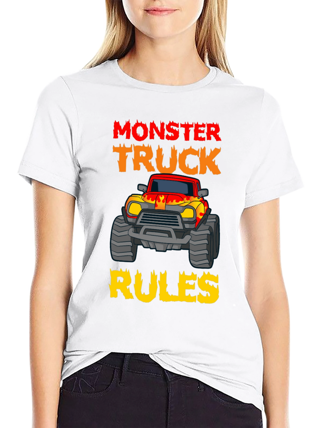 Monster Truck Rules T-Shirt Black Cotton