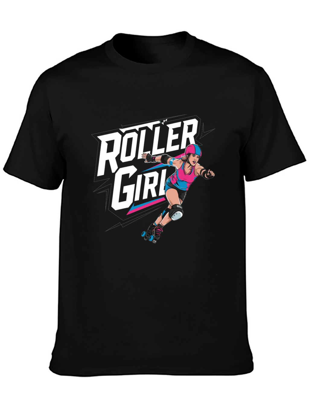 Roller Girl Graphic Tee - Black Cotton T-Shirt