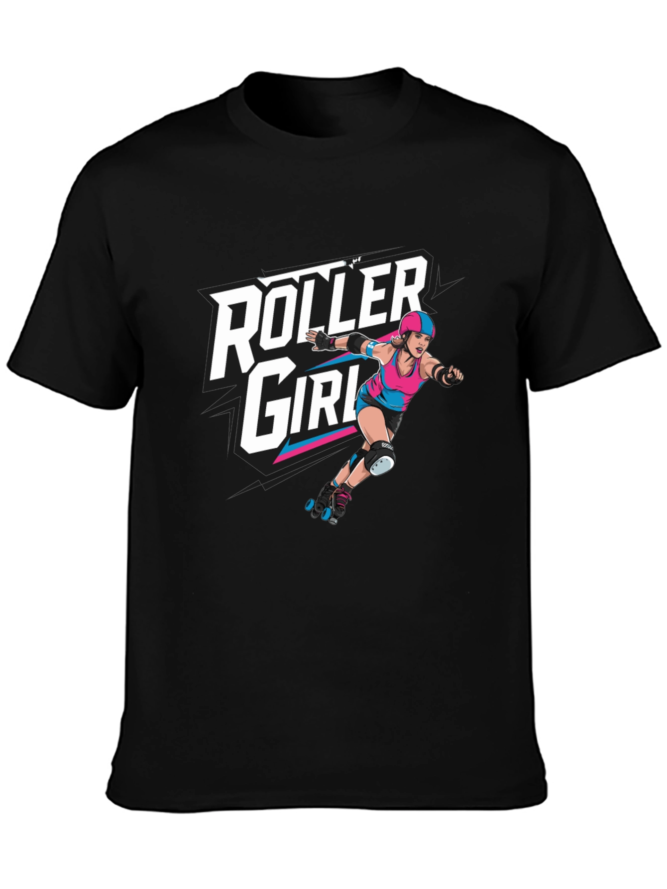 Roller Girl Graphic Tee - Black Cotton T-Shirt