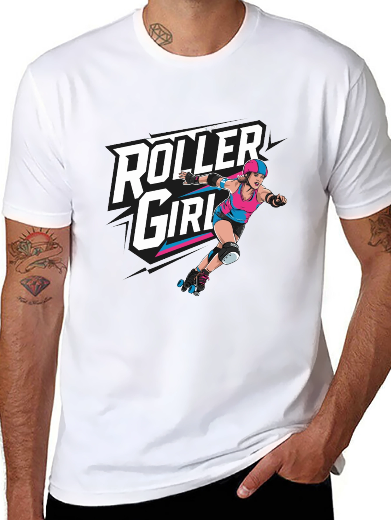 Roller Girl Graphic Tee - Black Cotton T-Shirt