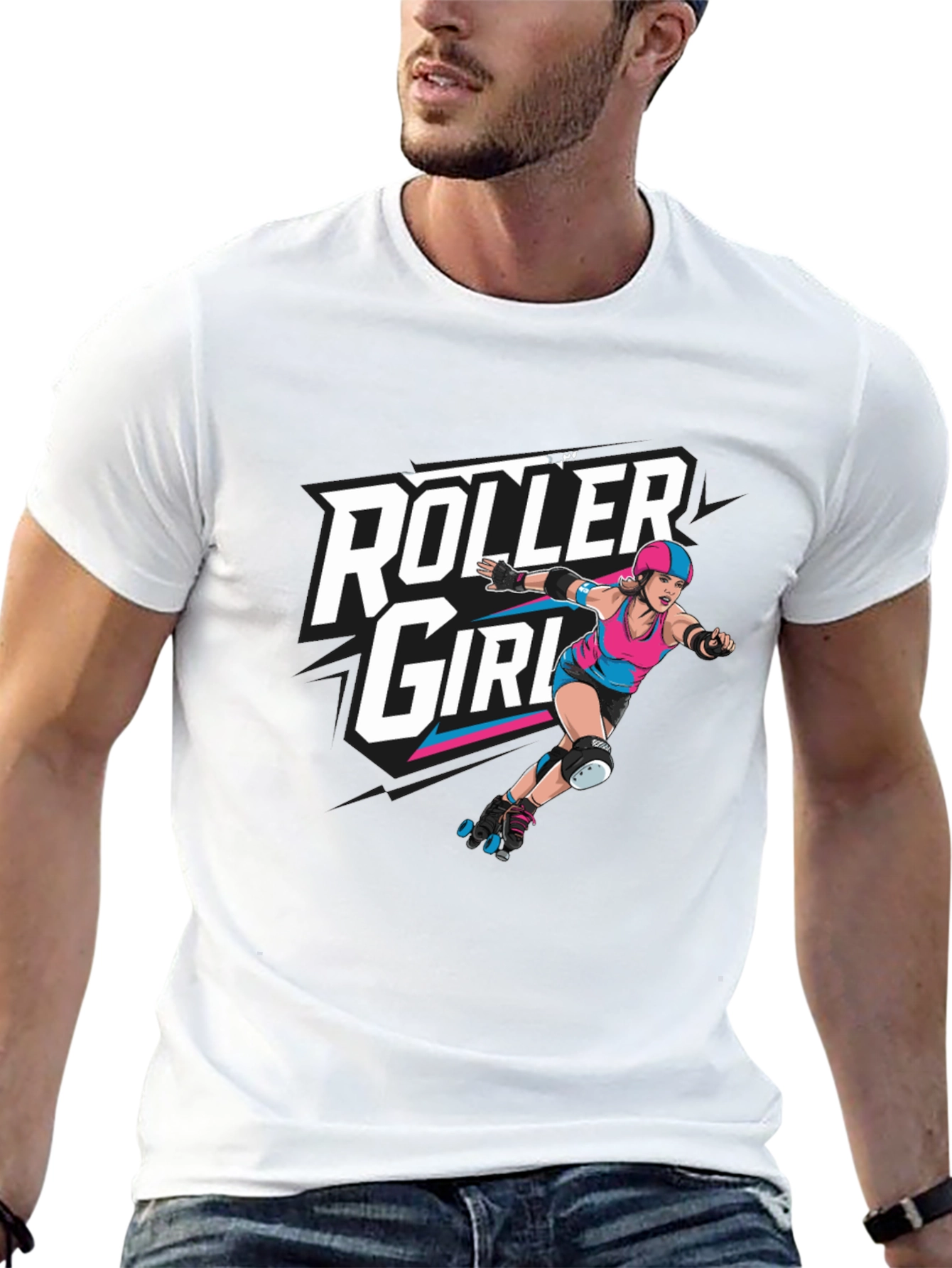 Roller Girl Graphic Tee - Black Cotton T-Shirt