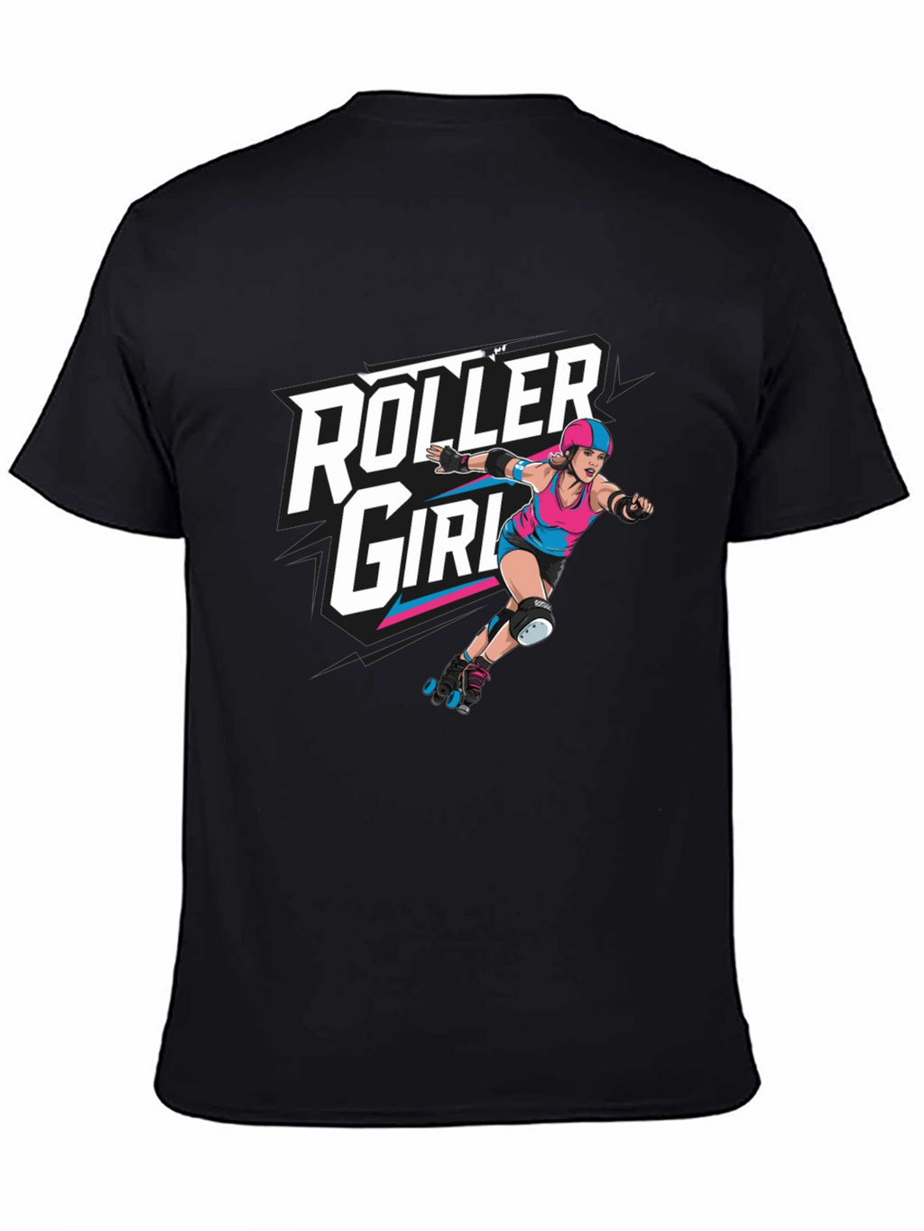 Roller Girl Graphic Tee - Black Cotton T-Shirt