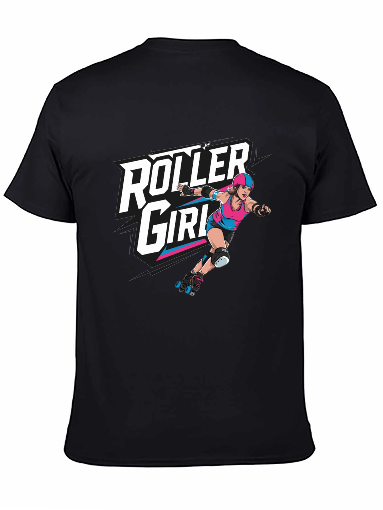 Roller Girl Graphic Tee - Black Cotton T-Shirt