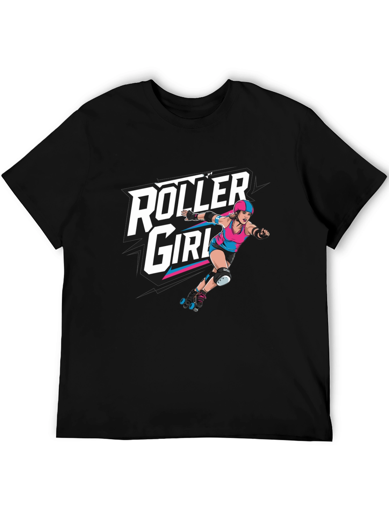 Roller Girl Graphic Tee - Black Cotton T-Shirt