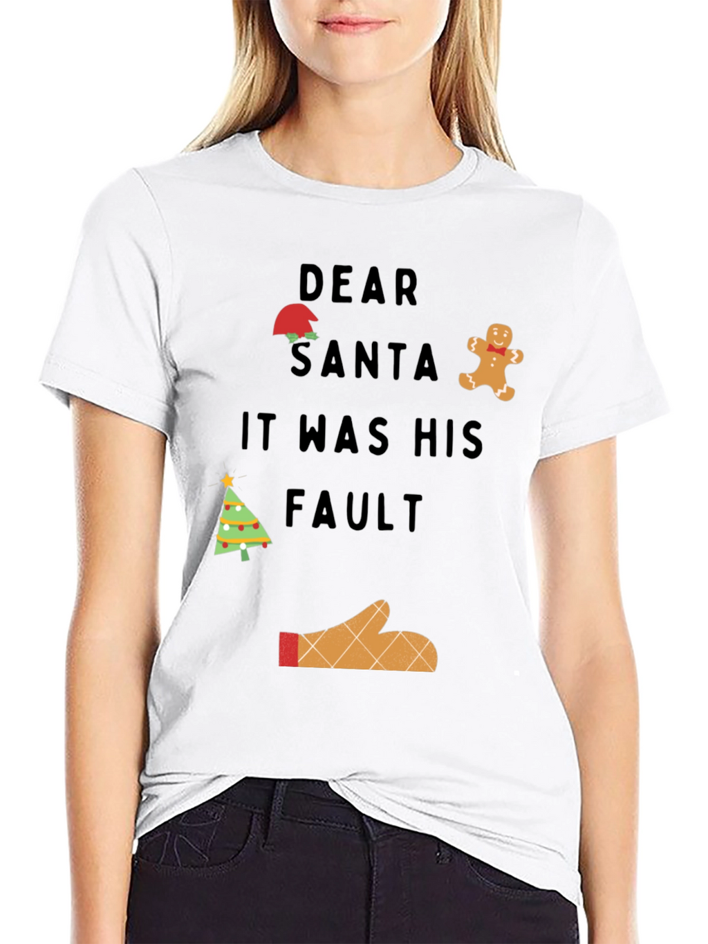 Dear Santa It Was His Fault Graphic T-Shirt