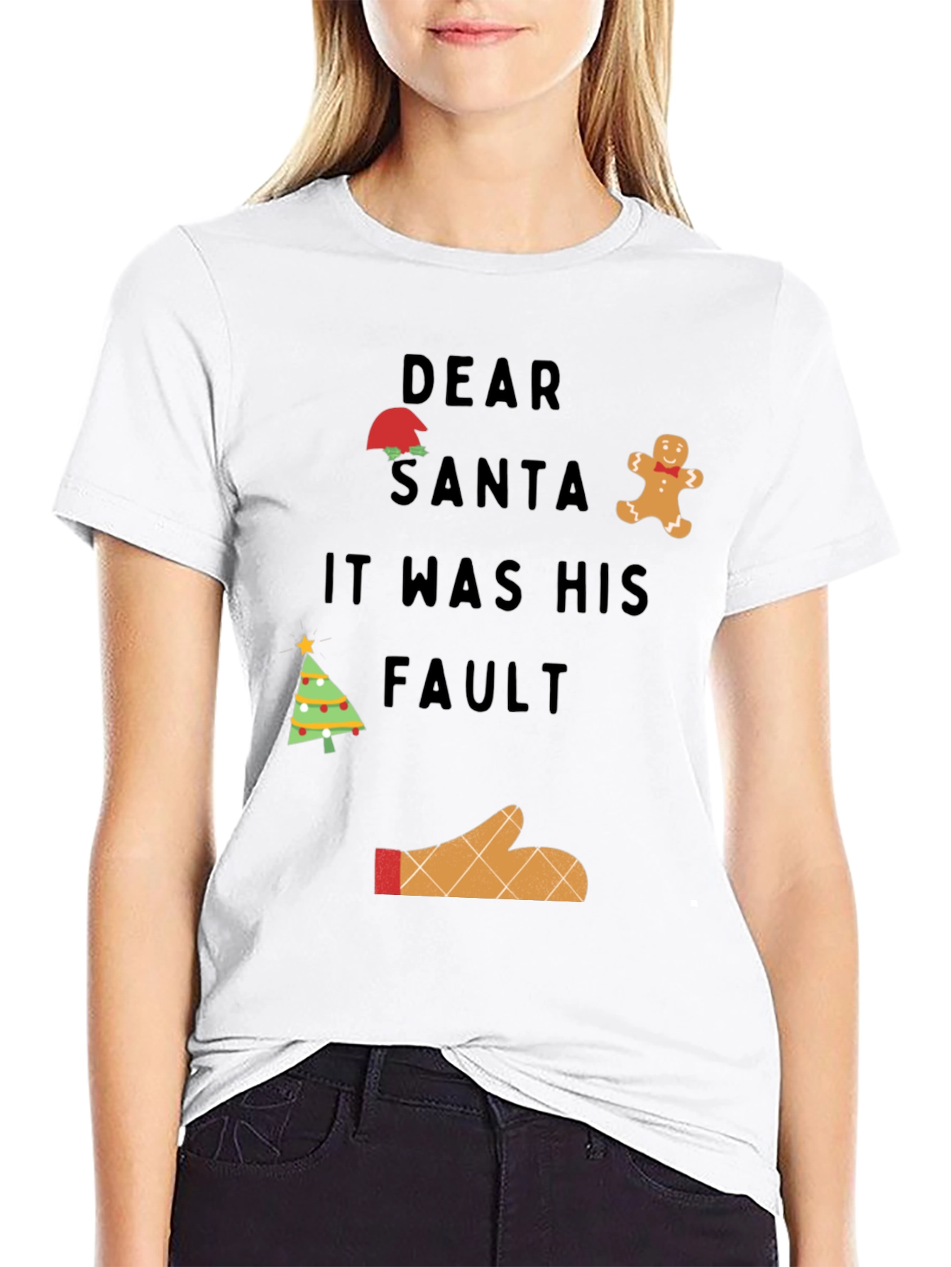Dear Santa It Was His Fault Graphic T-Shirt