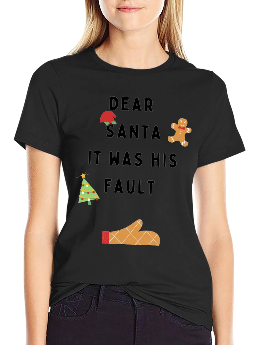 Dear Santa It Was His Fault Graphic T-Shirt