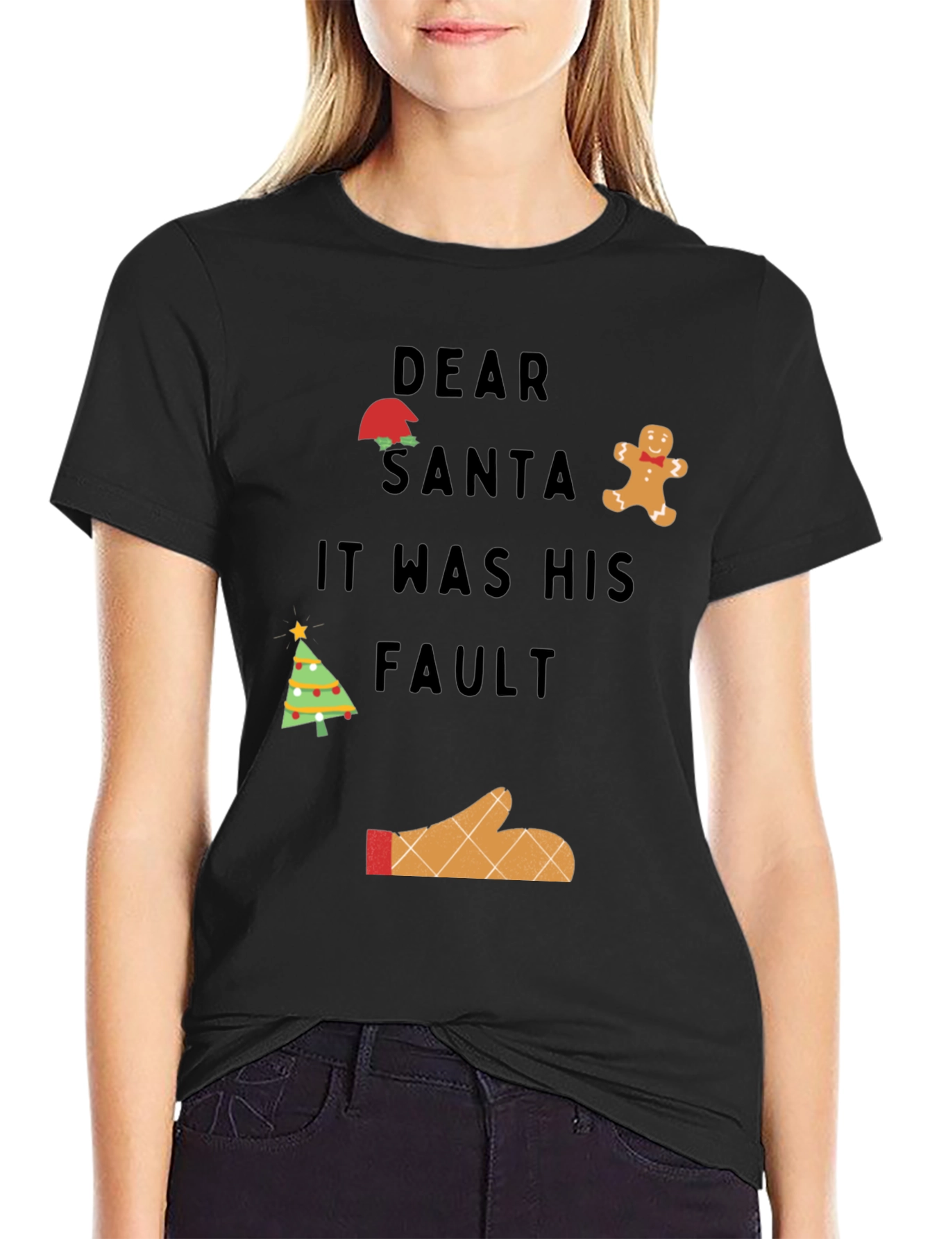 Dear Santa It Was His Fault Graphic T-Shirt