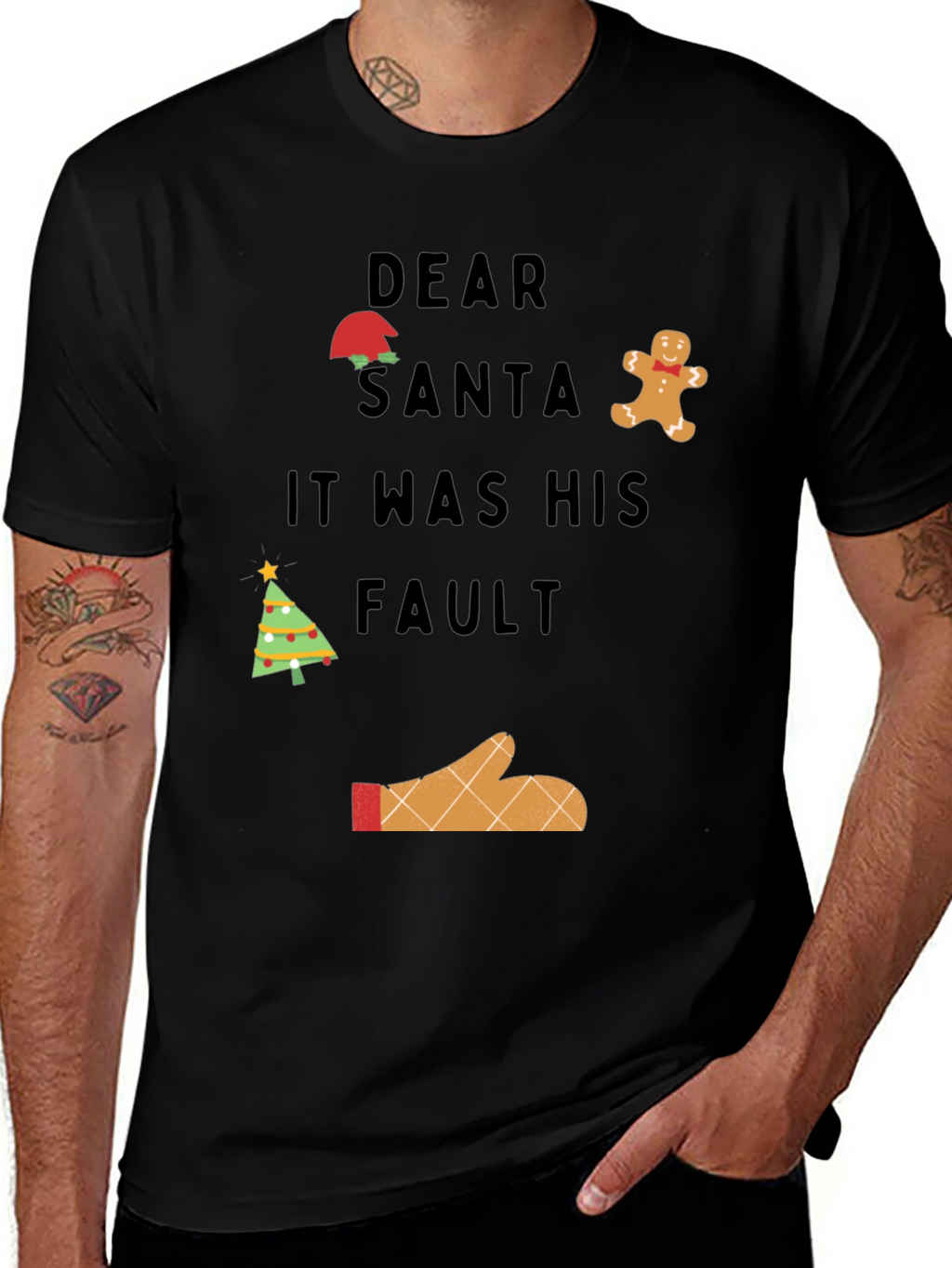 Dear Santa It Was His Fault Graphic T-Shirt