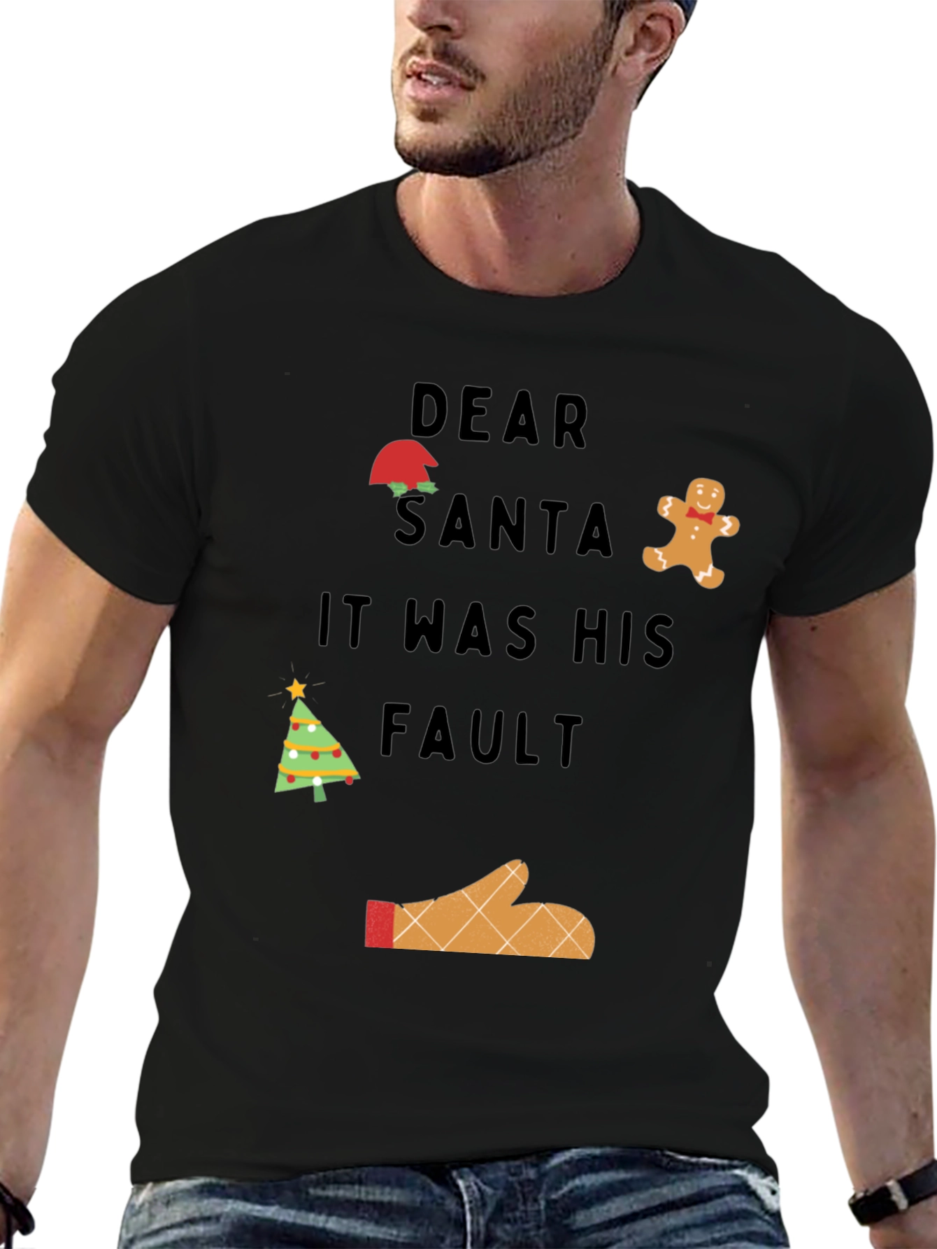 Dear Santa It Was His Fault Graphic T-Shirt