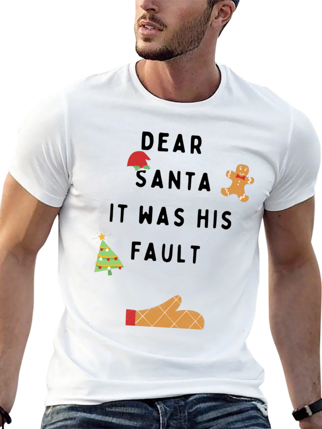 Dear Santa It Was His Fault Graphic T-Shirt