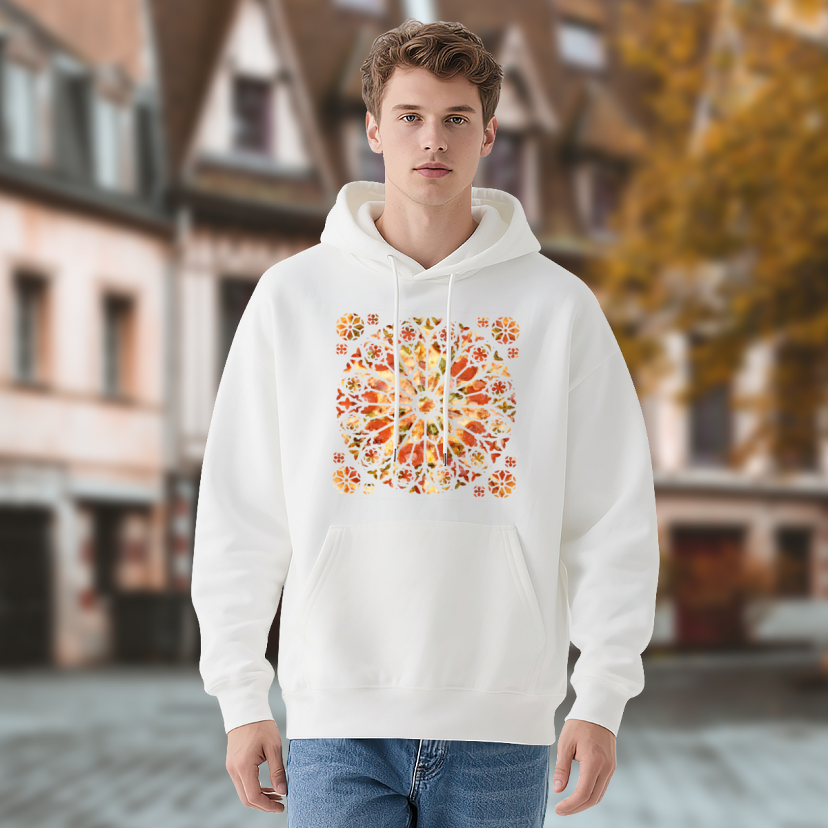 Stylized Cat Hoodie - Cool Feline Graphic Sweatshirt for Cat Moms & Dads