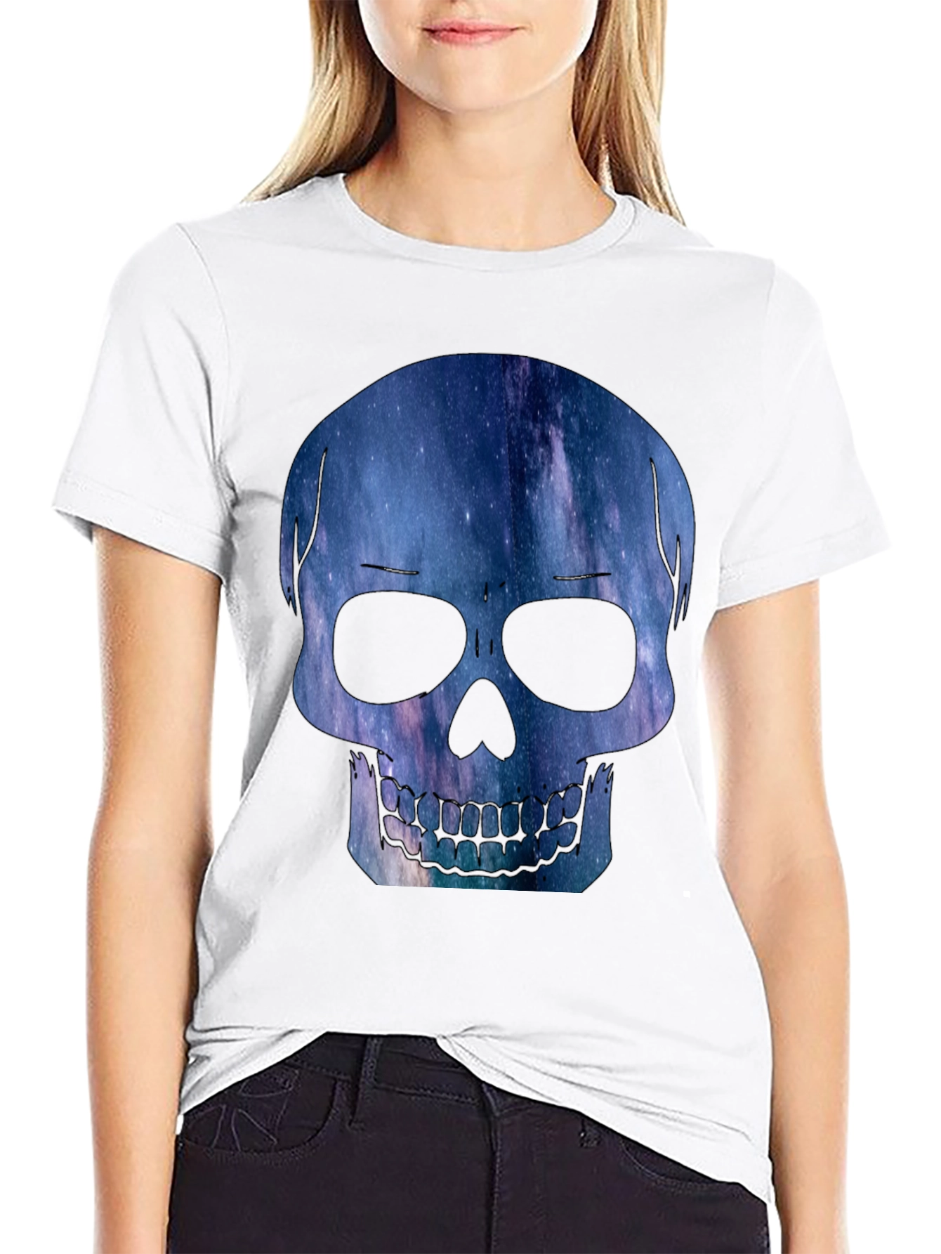 Galaxy Skull Graphic Tee - Modern Mens T-Shirt