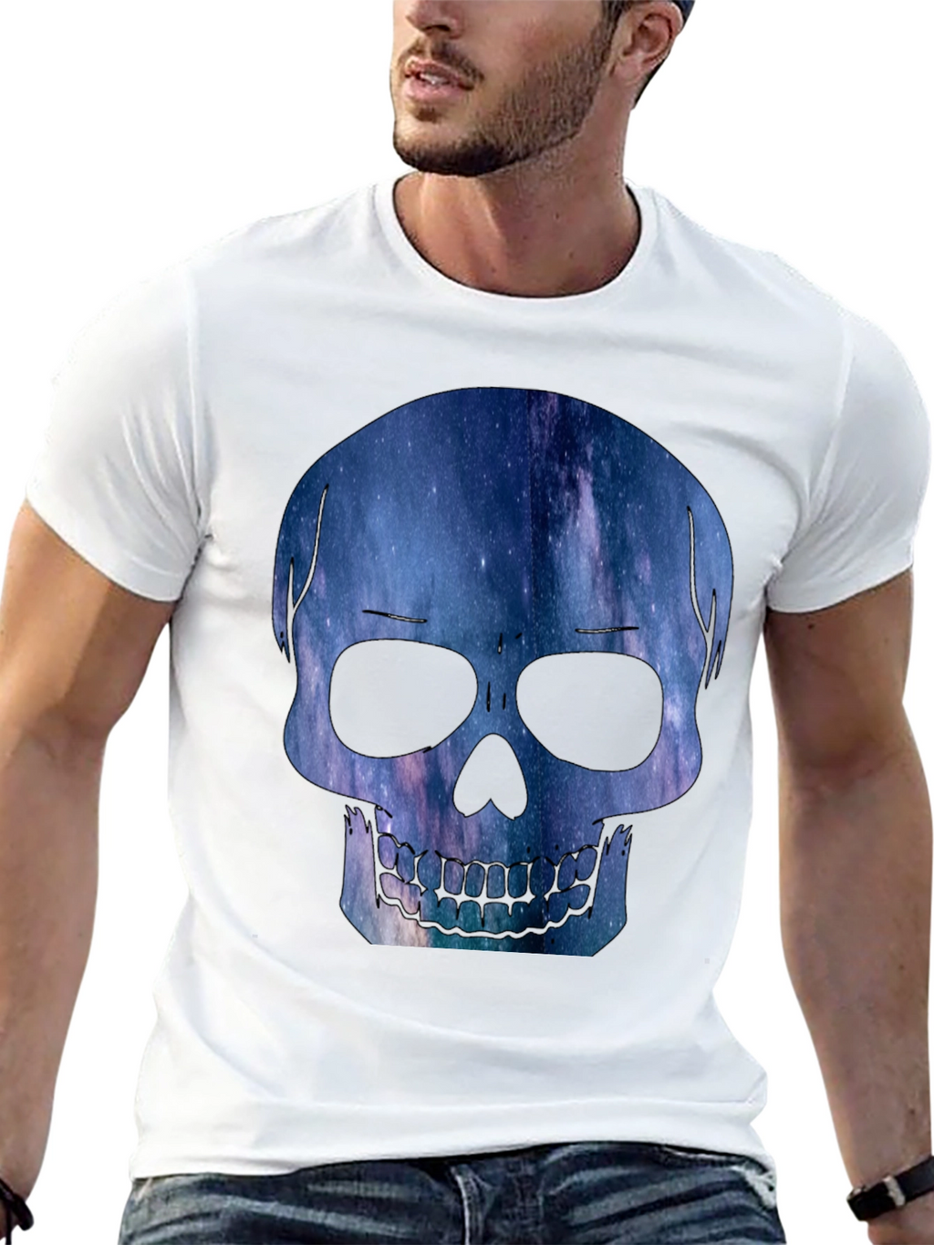 Galaxy Skull Graphic Tee - Modern Mens T-Shirt