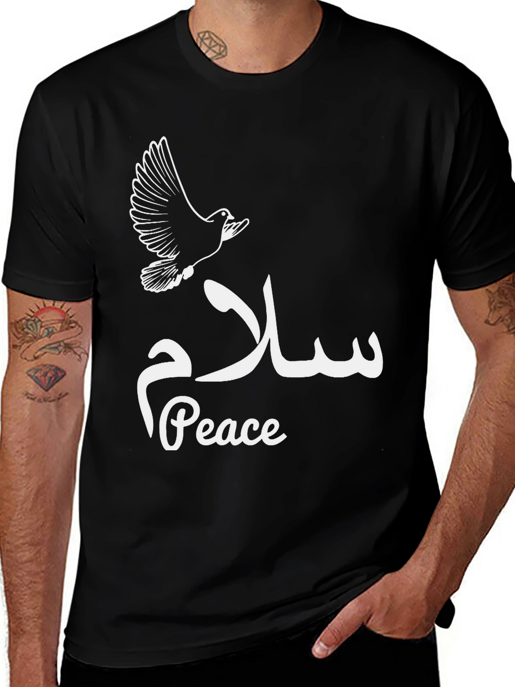 Peace Dove T-Shirt - Black Graphic Tee