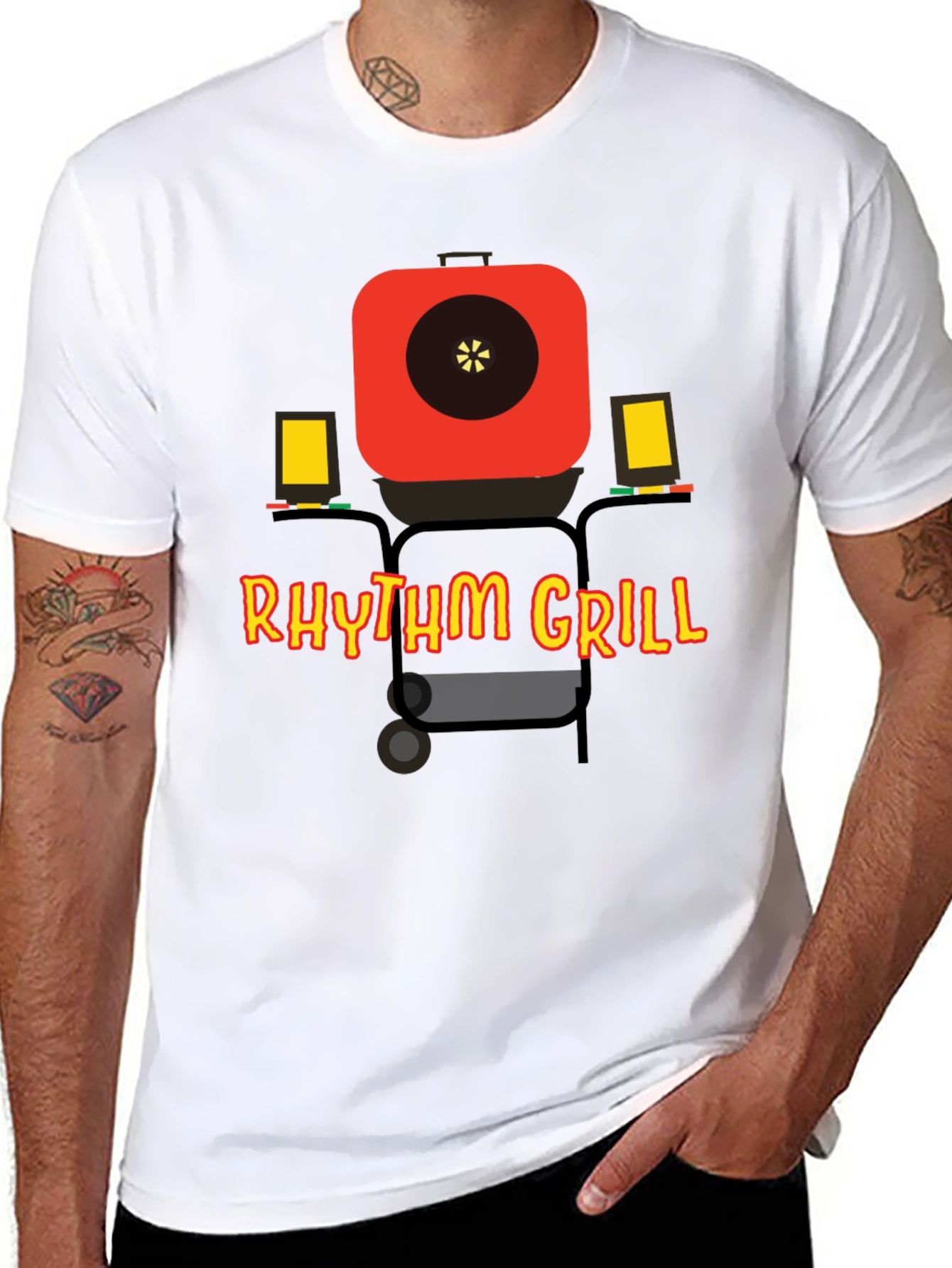 Rhythm Grill T-Shirt - BBQ Fun Tee