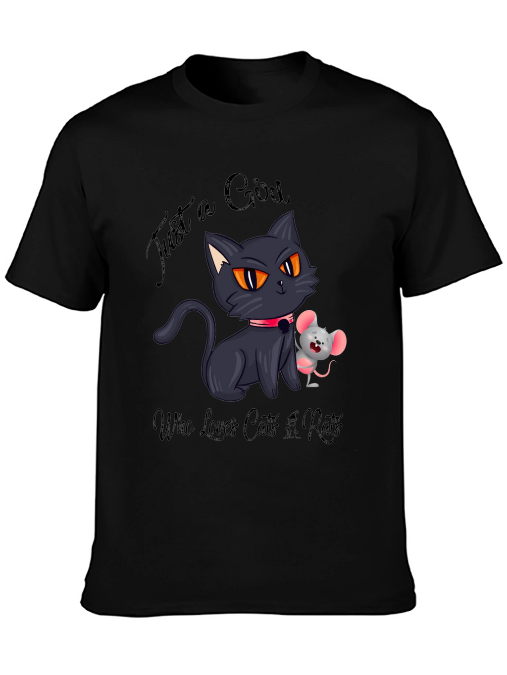Cute Cat and Mouse Graphic Tee