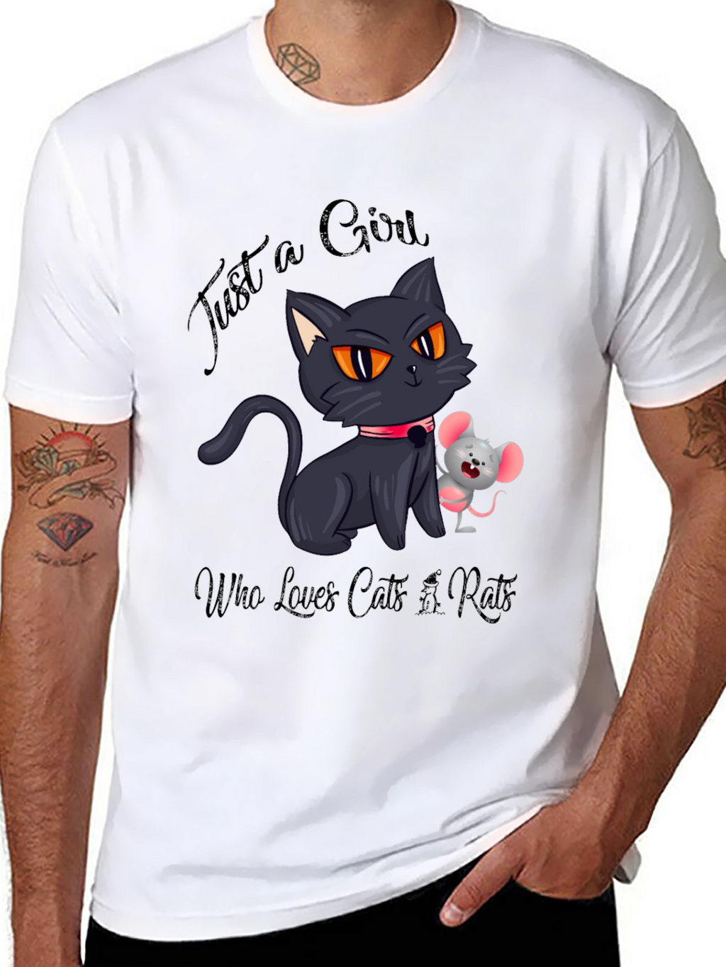 Cute Cat and Mouse Graphic Tee