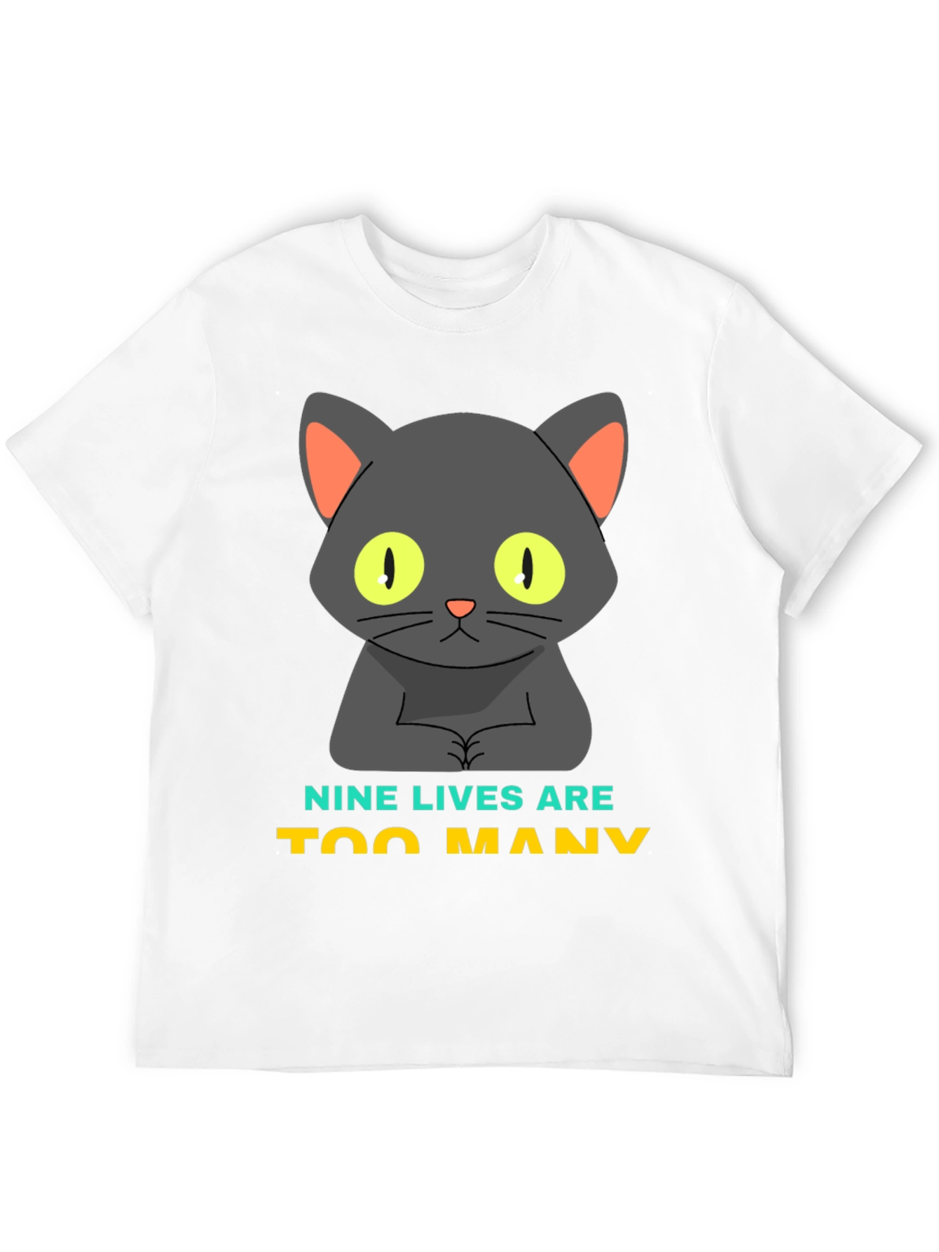 Nine Lives Are Too Many Cat Graphic T-Shirt