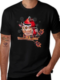 Christmas Owl Plaid T-Shirt