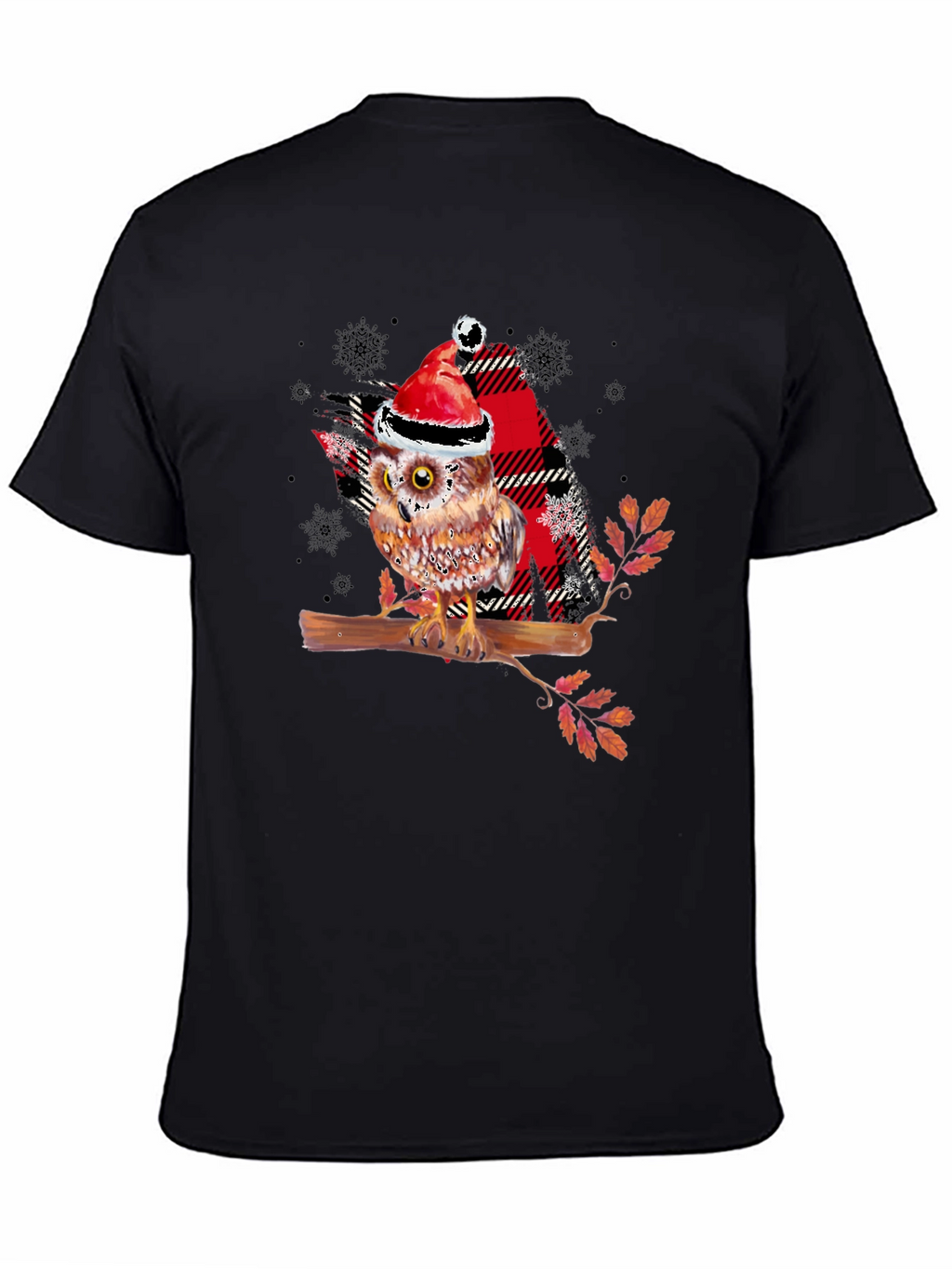 Christmas Owl Plaid T-Shirt