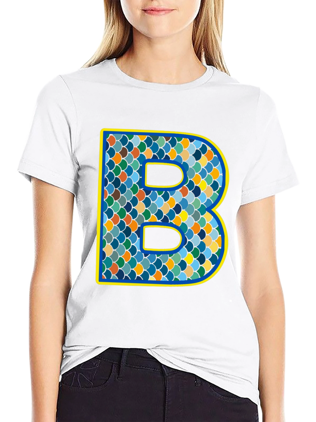 Scales B Initial T-Shirt - Personalized Alphabet Design