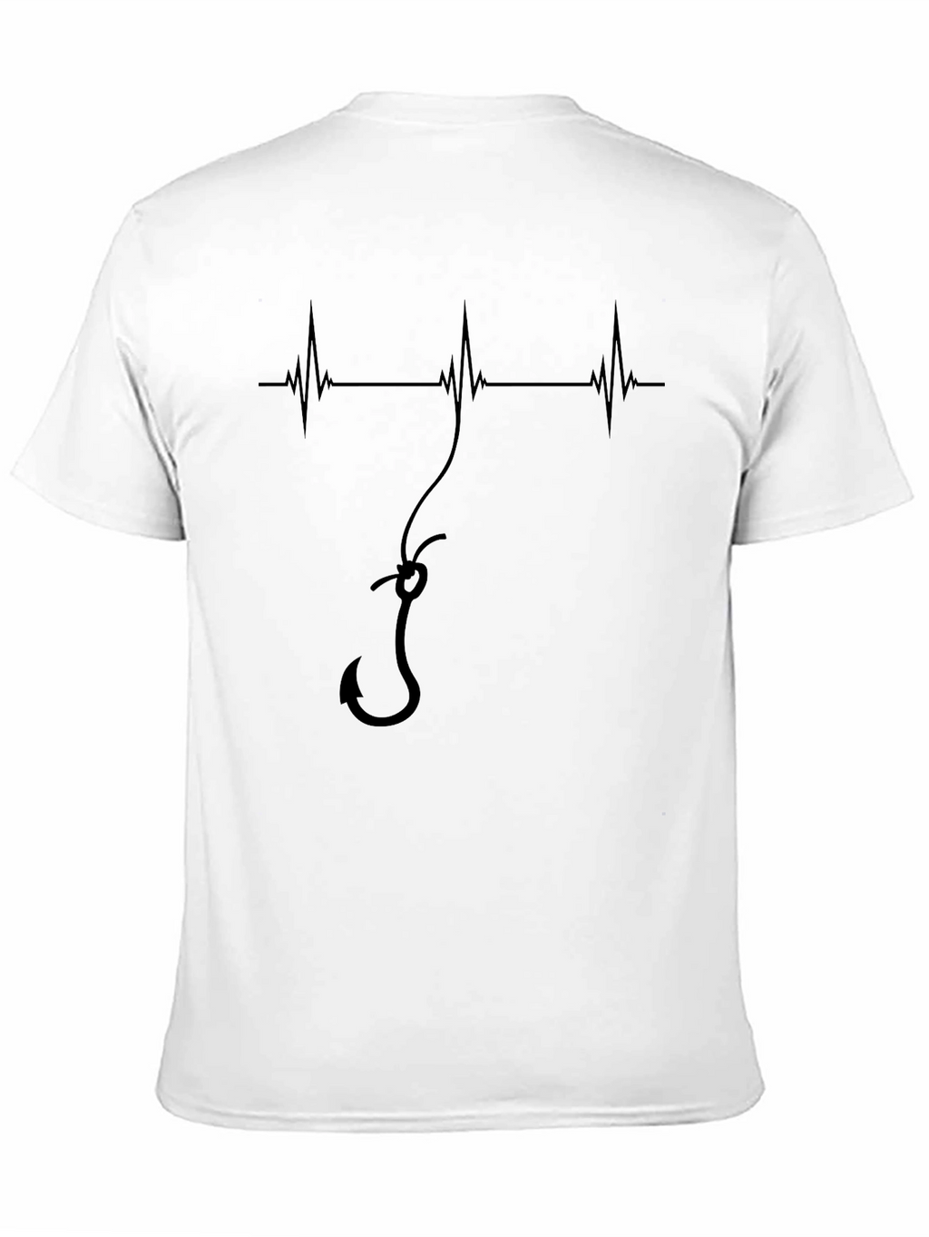 Fishing Heartbeat Hook Tee - Mens Black Graphic T-Shirt
