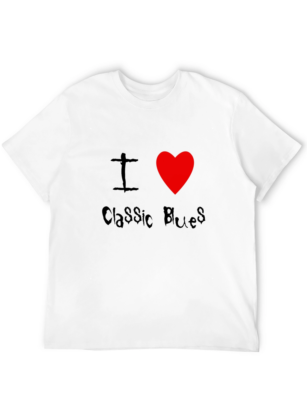 I Heart Classic Blues Black T-Shirt