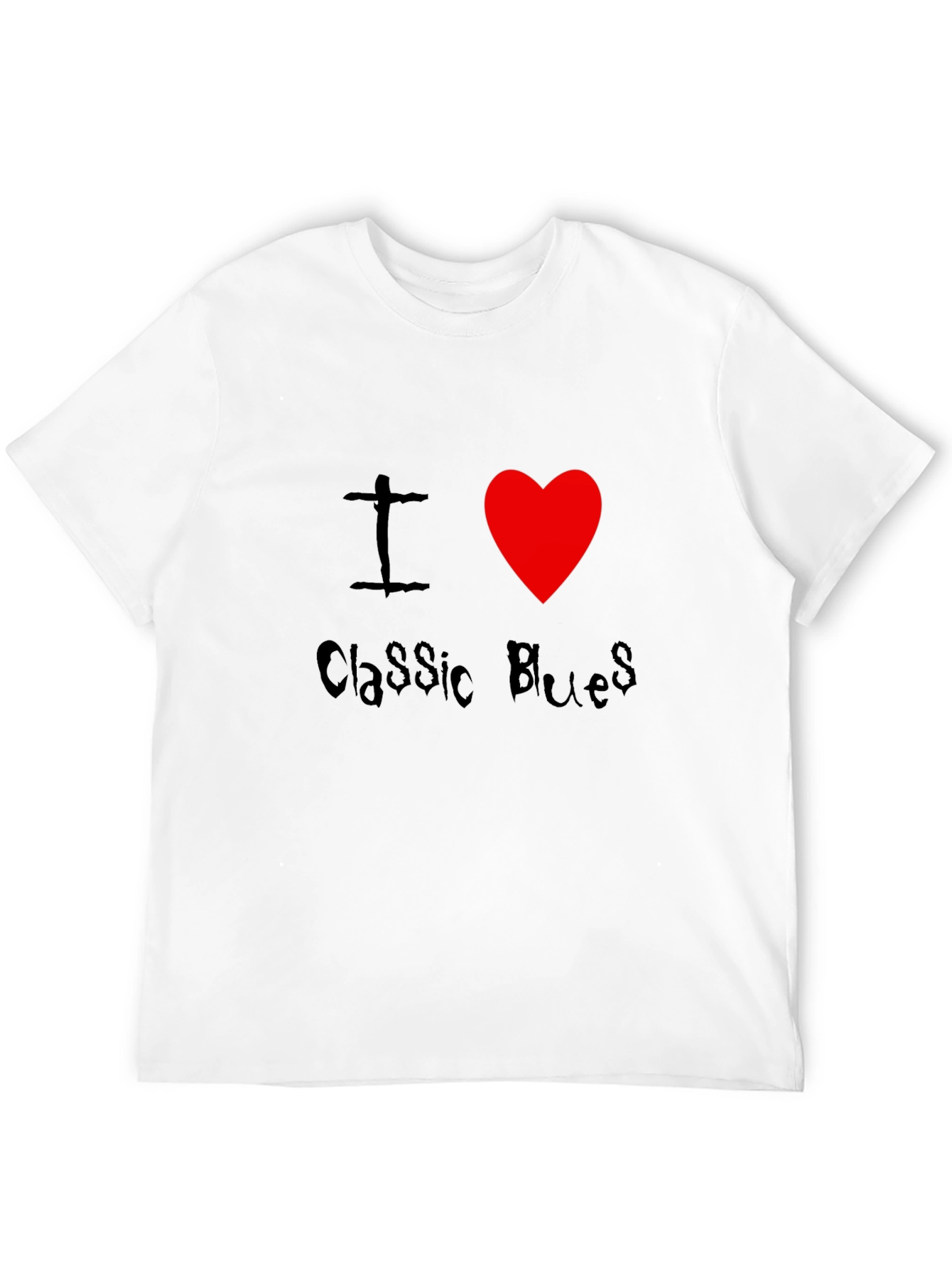 I Heart Classic Blues Black T-Shirt