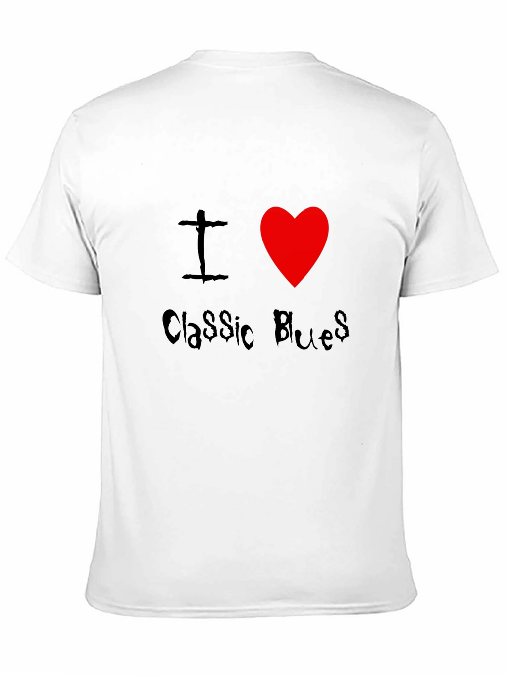 I Heart Classic Blues Black T-Shirt