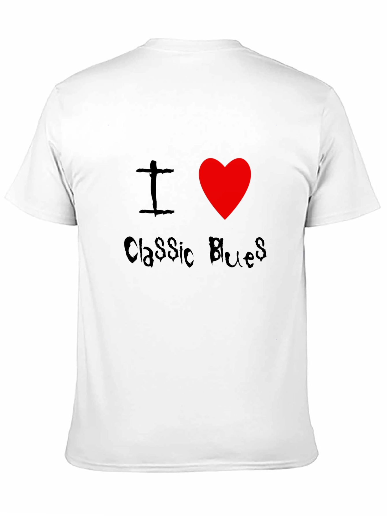 I Heart Classic Blues Black T-Shirt