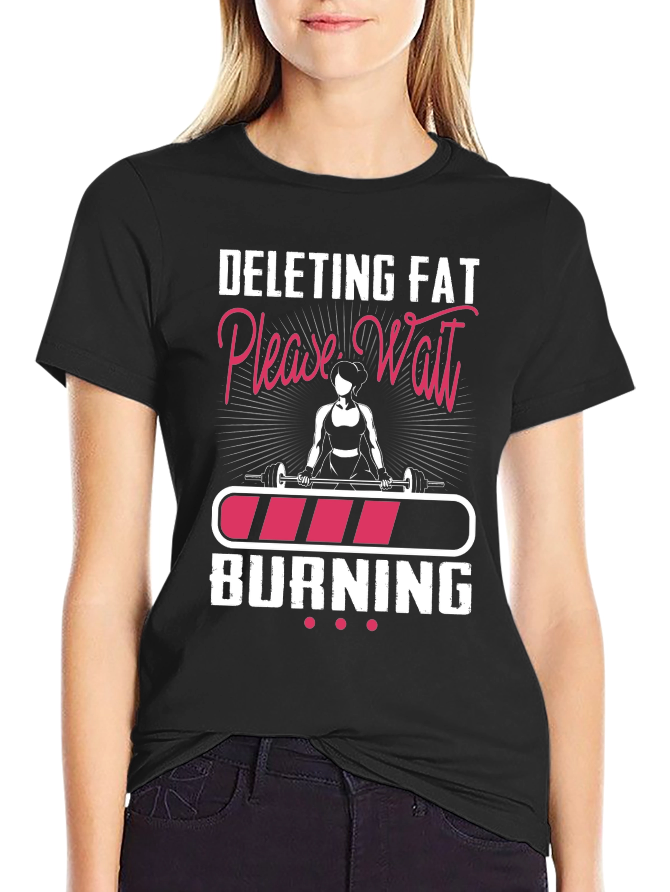 Deleting Fat Please Wait T-Shirt - Fitness Gym Workout Tee