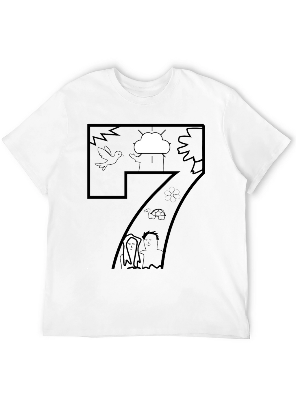 Abstract Graphic T-Shirt - Artistic Black Tee