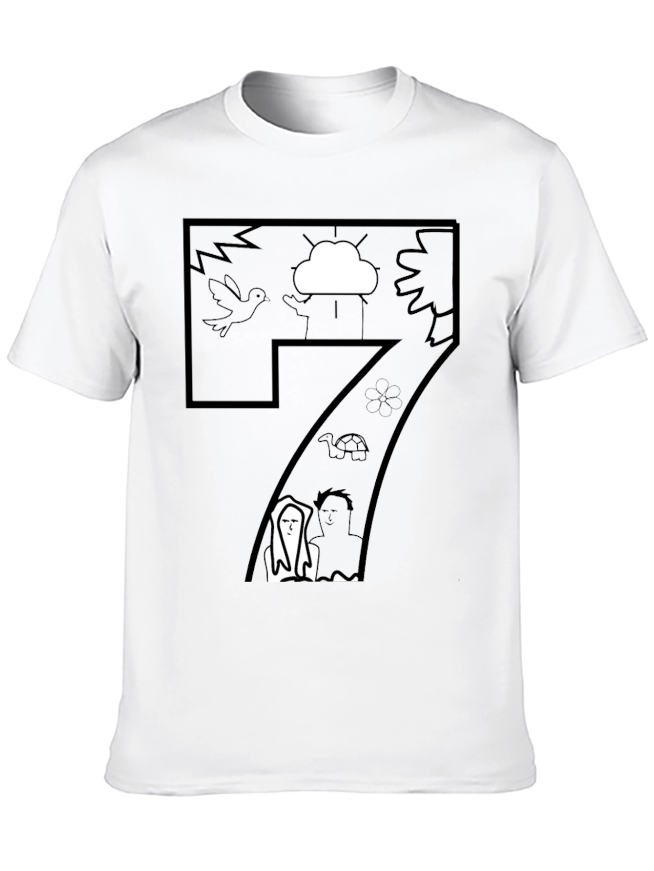 Abstract Graphic T-Shirt - Artistic Black Tee