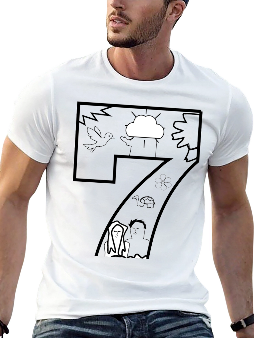 Abstract Graphic T-Shirt - Artistic Black Tee