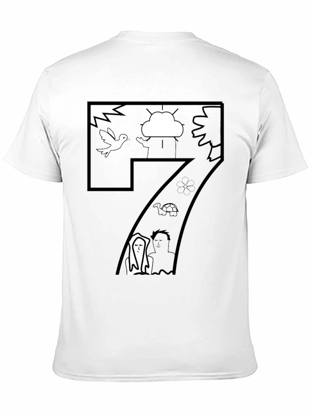 Abstract Graphic T-Shirt - Artistic Black Tee