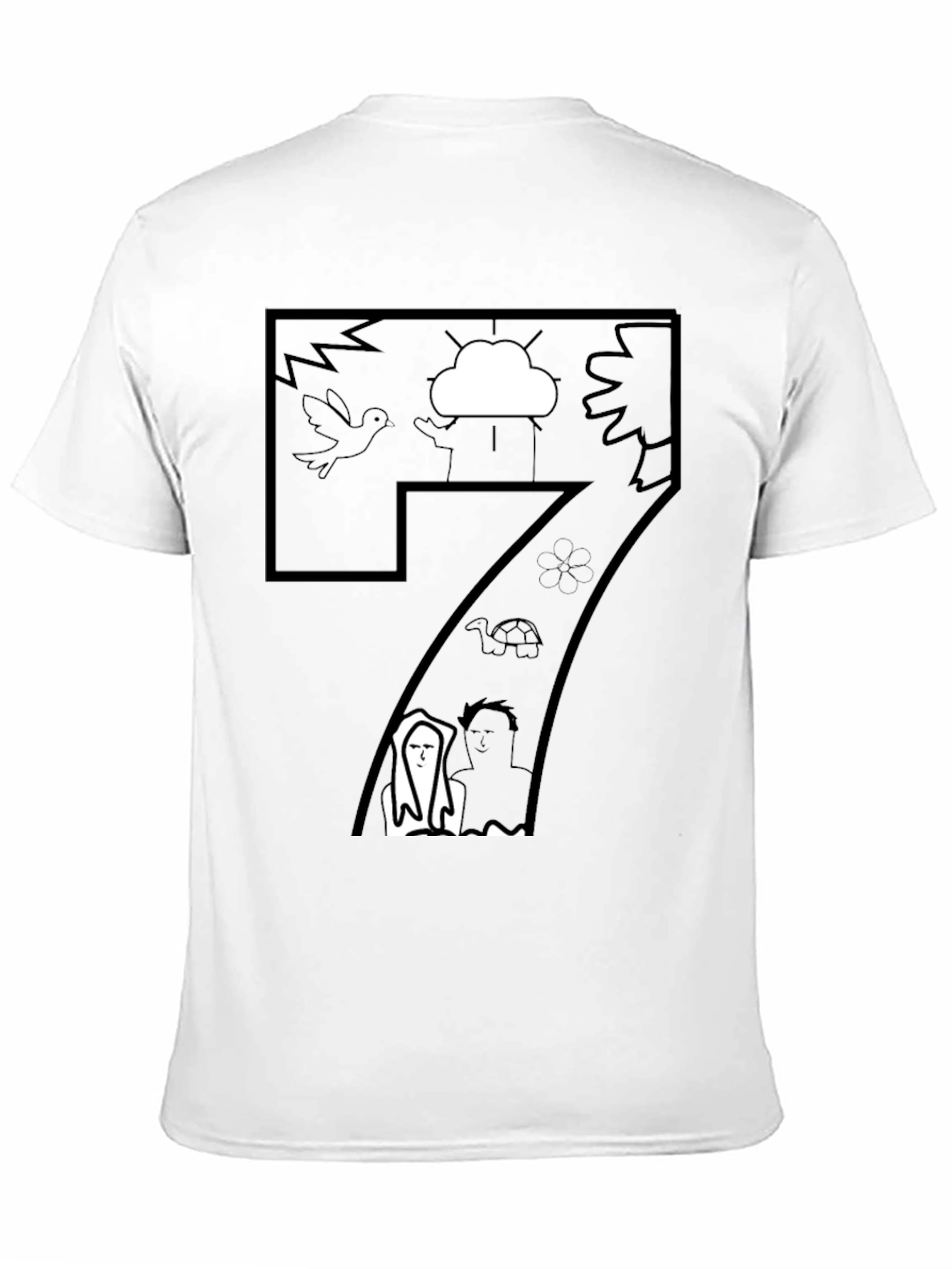 Abstract Graphic T-Shirt - Artistic Black Tee