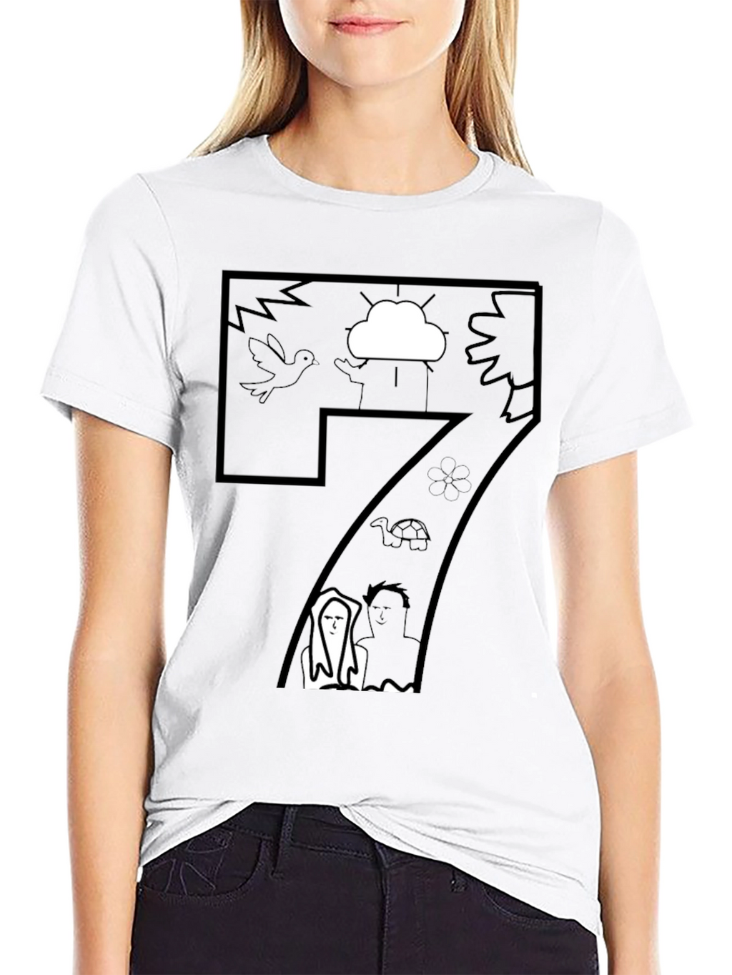Abstract Graphic T-Shirt - Artistic Black Tee