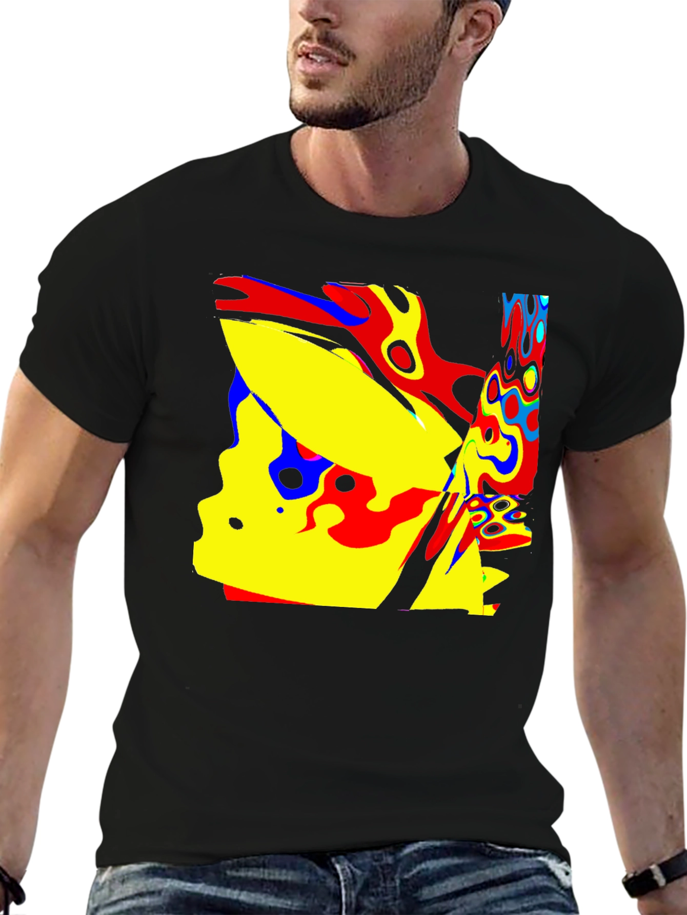Abstract Art Black T-Shirt - Modern Graphic Tee