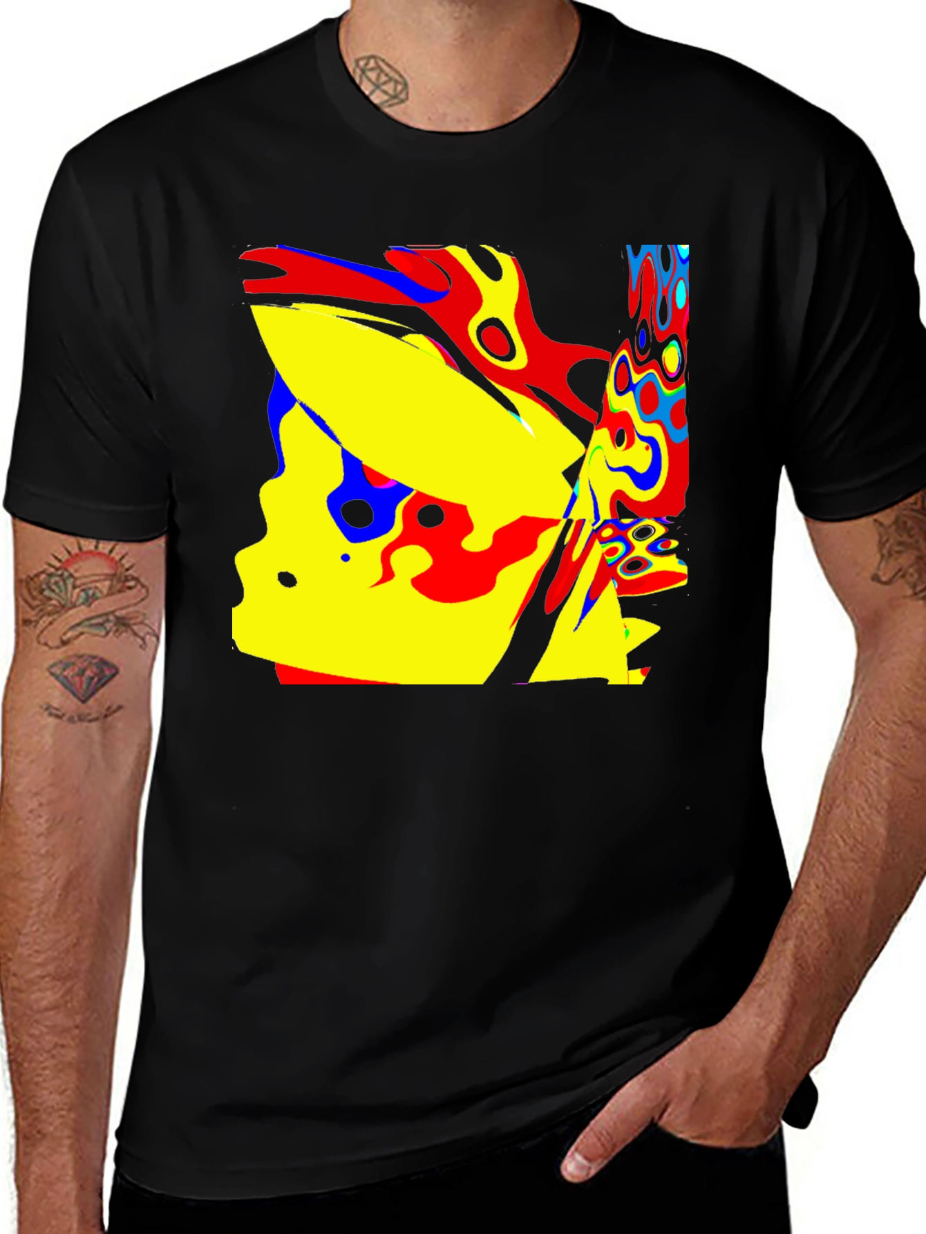 Abstract Art Black T-Shirt - Modern Graphic Tee