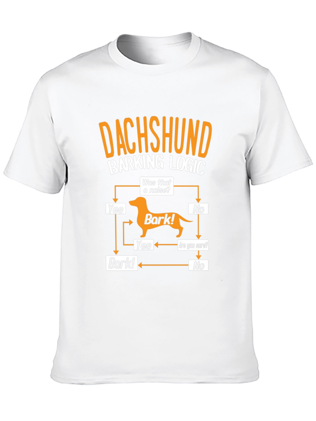 Dachshund Barking Logic Mens Graphic T-Shirt