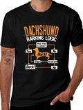 Dachshund Barking Logic Mens Graphic T-Shirt