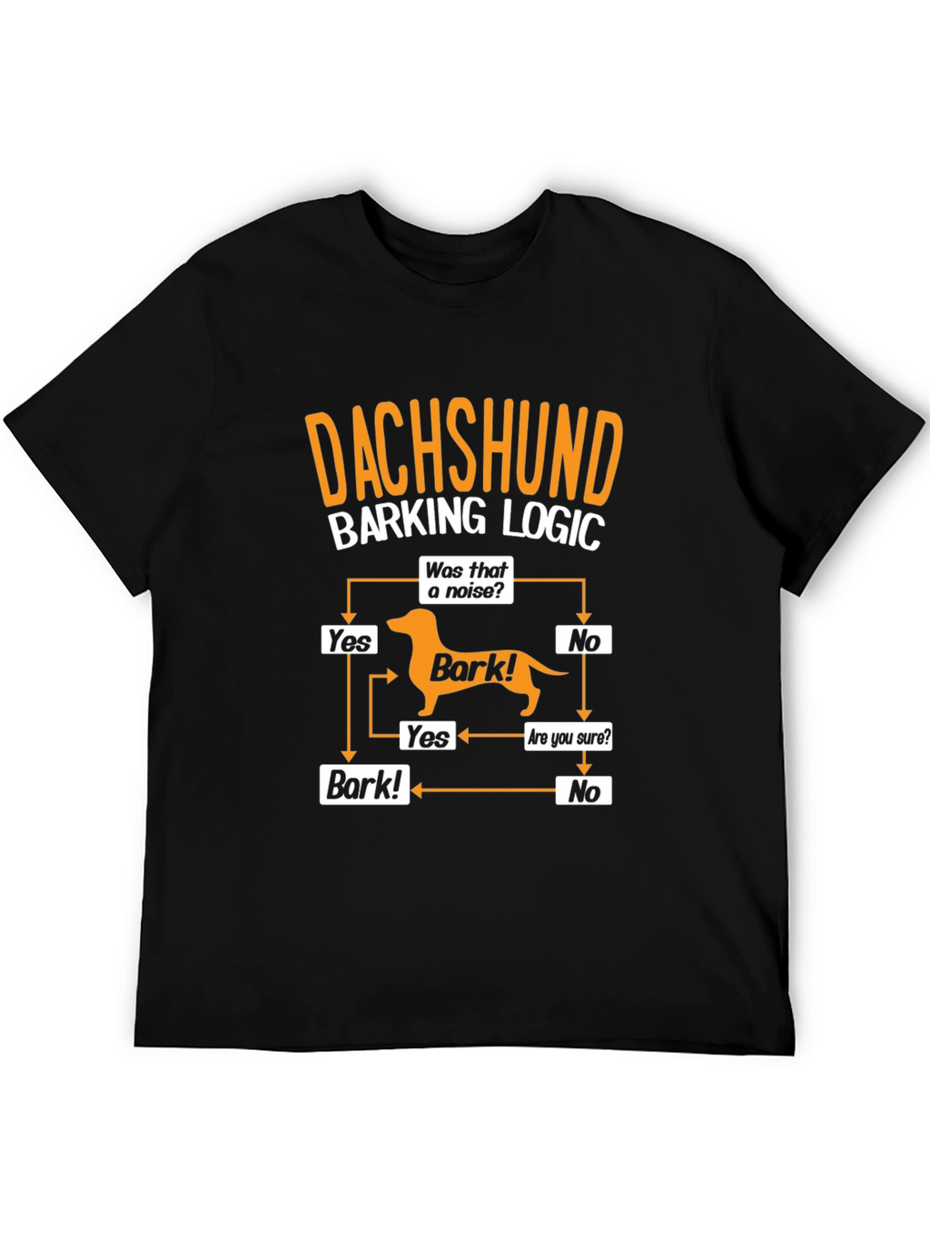 Dachshund Barking Logic Mens Graphic T-Shirt