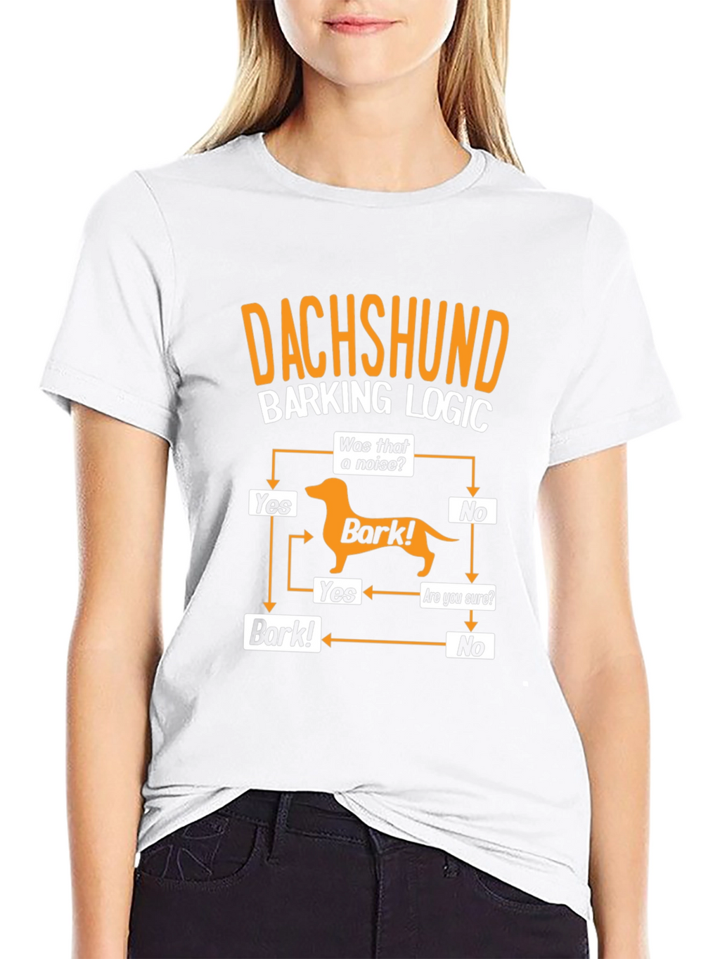 Dachshund Barking Logic Mens Graphic T-Shirt