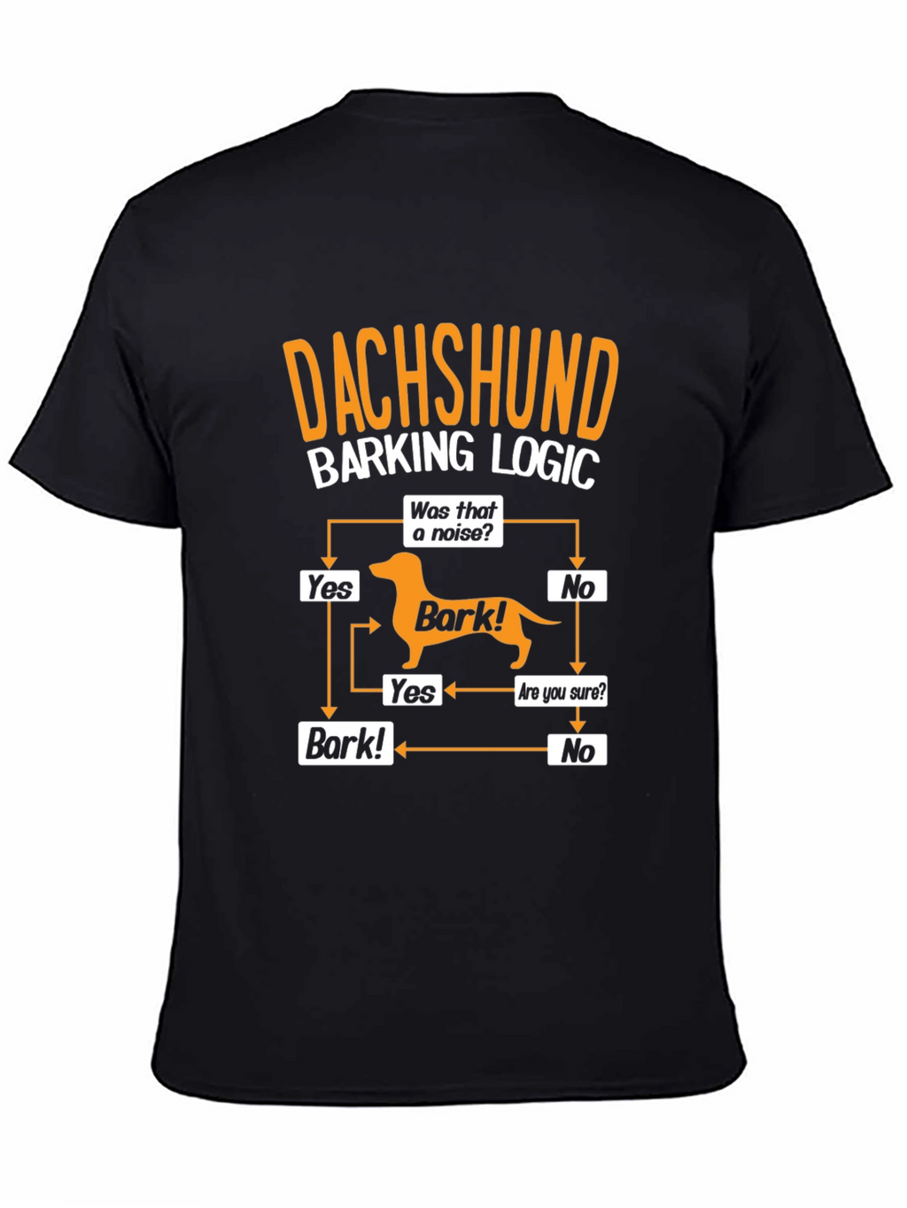 Dachshund Barking Logic Mens Graphic T-Shirt