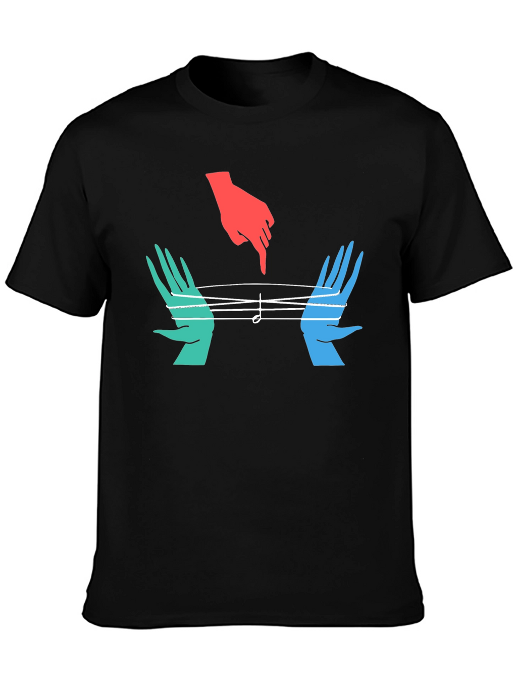 Musical Hands Graphic Tee - Black Cotton Blend
