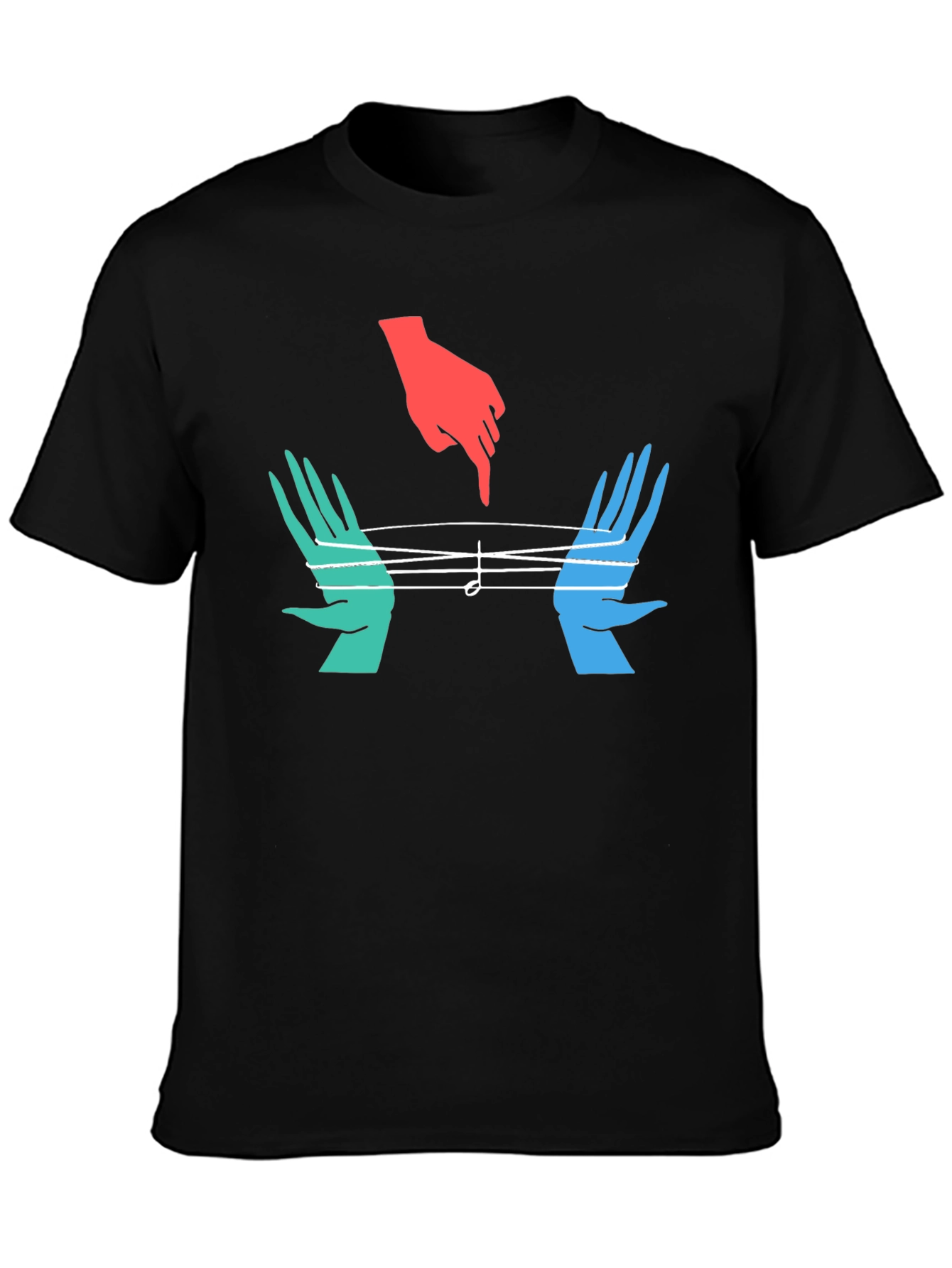 Musical Hands Graphic Tee - Black Cotton Blend